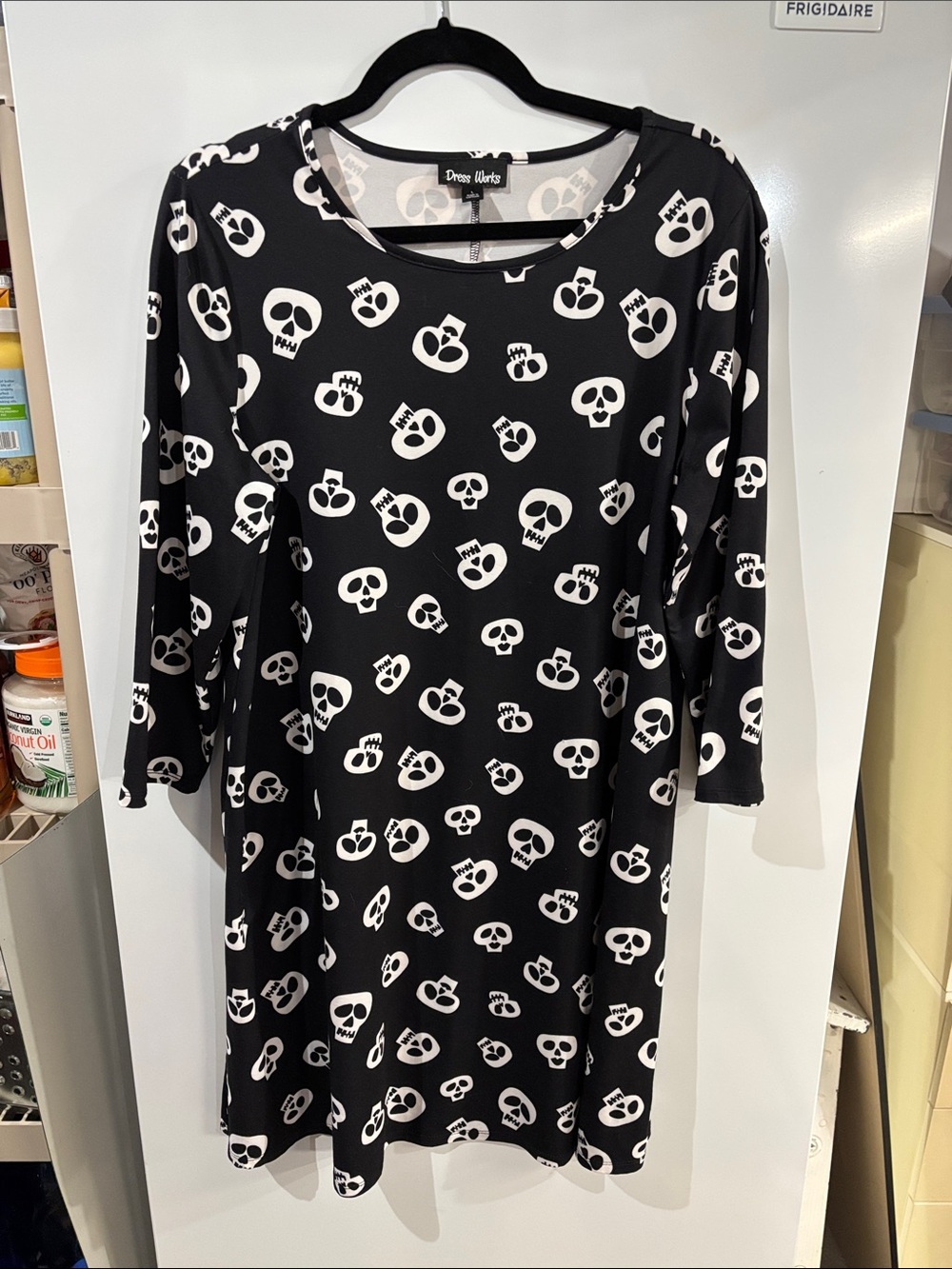 Dress Works Black Skull Print Asymmetrical Women’s Dress